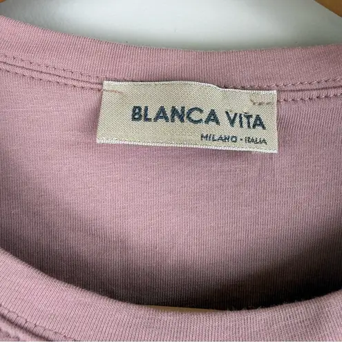 Blanca Vita Sleeveless Crew Neck Top Cropped Shirt Pink Women's Size Italy 42 Size M