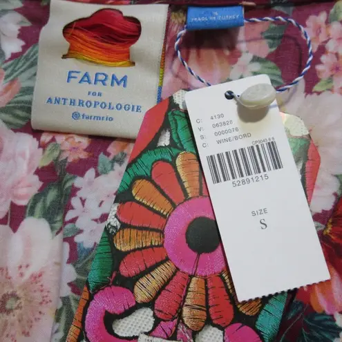 Farm Rio NWT  for Anthropologie Tesorina in Wine Floral Wrap Dress S