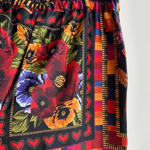 Joie  Floral and Sun Graphic Silky Culotte Pants, Multicolored, Size Large