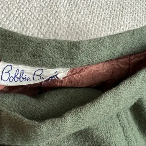 Bobbie & Brooks Vintage 60s Soft Green Wool High Waisted Skirt