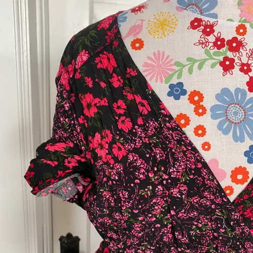 Elodie Romantic Gothic Floral Wrap Dress