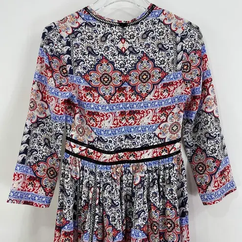 L'Agence Teresa Boho Babushka Floral Paisley Print Maxi Dress XS