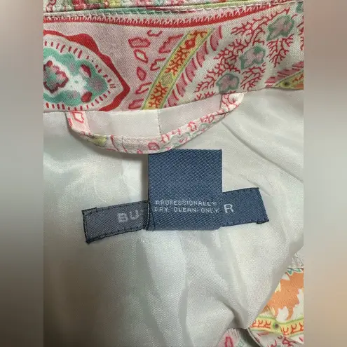 BUSH WACKER Summer Blazer Women’s Paisley Floral Lined Multicolor Sherbet 8 Pink