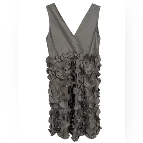 Chan Luu Women's Anthropologie 100% Silk Circle Gray Knee Length Dress Sz Medium
