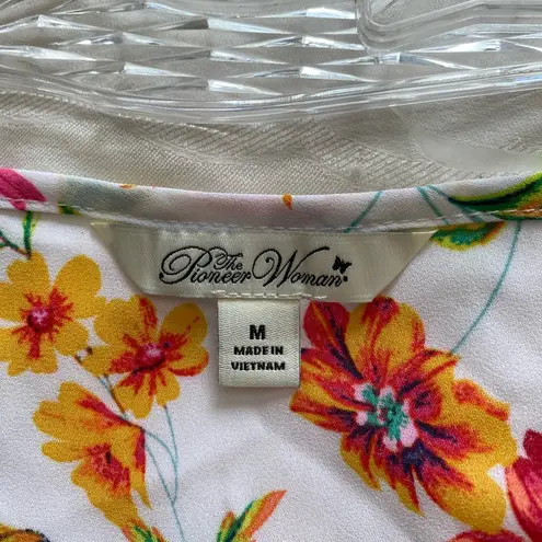 Pioneer Woman Square Neck Raglan Sleeve Floral Top M Size M