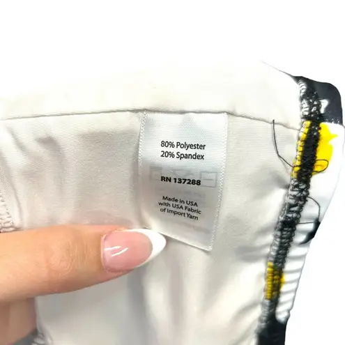 Year of Ours Daisy Floral Print Ruffle Strap Sports Bra Black Size XS