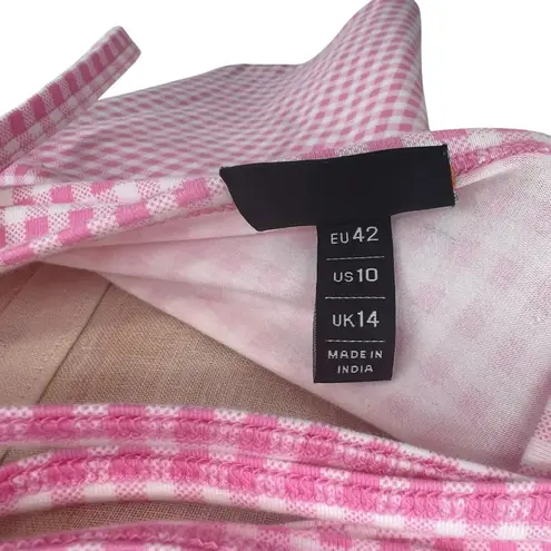 Ellesse Fonti Dress Mini Open Strappy Back Gingham Pink White Size US 10