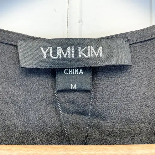 Yumi Kim NEW Womens M Wicked Game Wrap Dress Black Swiss Dot Maxi Sheer Witchy