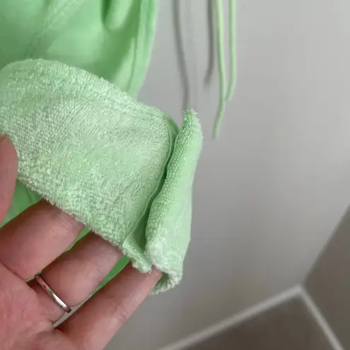 NWT Savage X Fenty Green 70s Ruched Terry Thong Teddy Bodysuit Size M