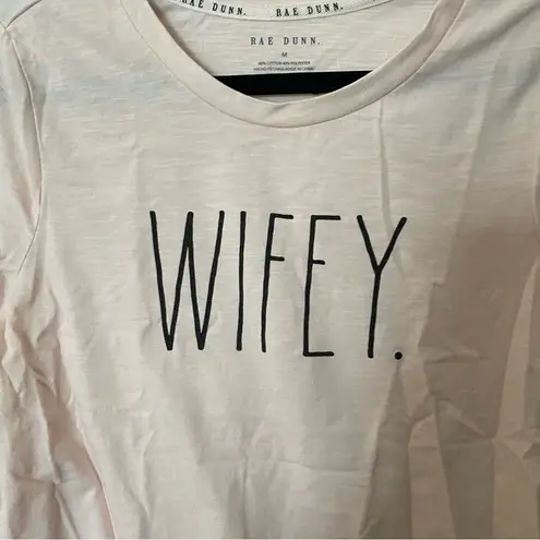 Rae Dunn Light Pink Wifey Short Sleeve Graphic Shirt