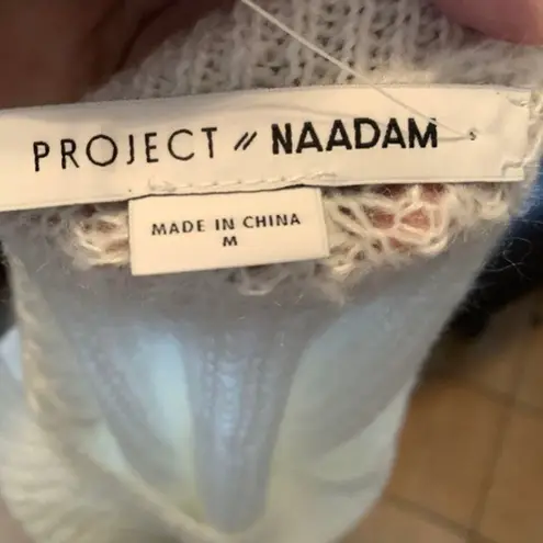 Womens Medium Project Naadam White Acrylic Knit Sweater With Bow
