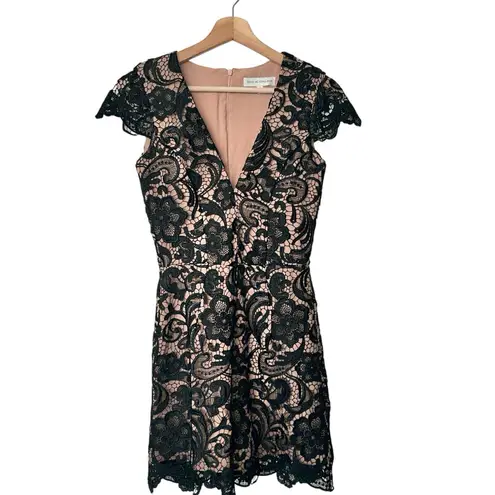 Dress the Population Juliette Romper S Floral Embroidered black Lace Whimsigoth