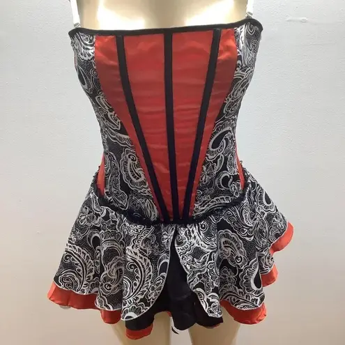 This Seductive Size Medium Red Burlesque Dress With Removable Straps.