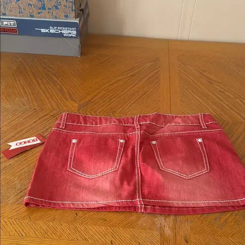 Bongo  Red Jean Skirt