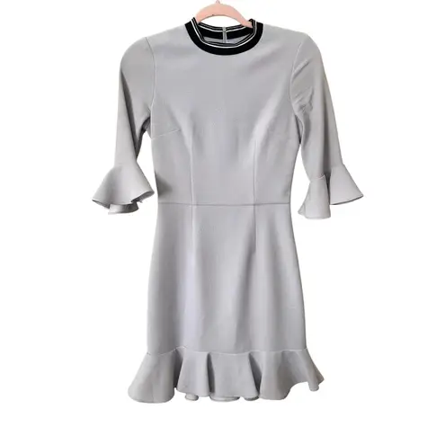 REBECCA VALLANCE Billie Ruffled Mini Dress Ice Blue Sz 2