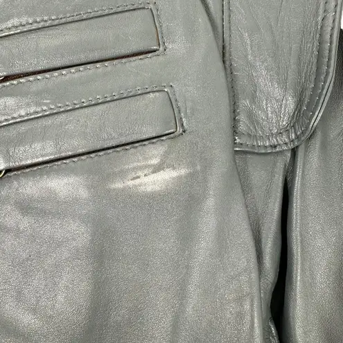 Leathercult Gray Moto Handcrafted Custom Made Leather Pants Size S/XS