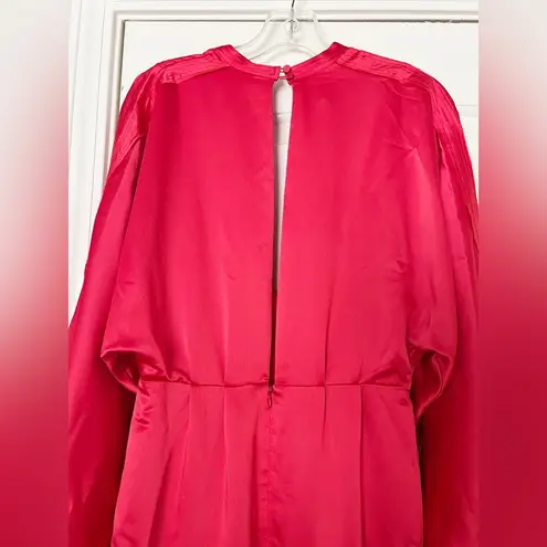 Self Portrait Self-Portrait Asymmetric Cutout Satin Peplum Midi Dress