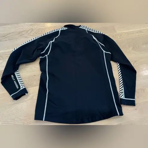 Helly Hansen women’s quarter zip long sleeve baselayer black white size large
