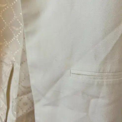 Zadig & Voltaire Volly Frange Ivory Open Front Blazer Jacket Size 36