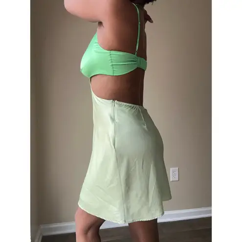 Hallelu Green Cutout Mini Dress Size Large