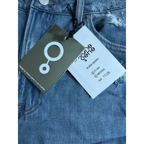 NEW Insane Gene High Rise Waist Skinny Jeans Distressed Medium Wash Size 29 Blue