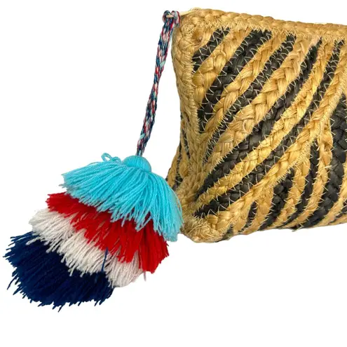 Shiraleah Marinella Clutch Purse Bag Jute Tassel Festival Vacation Travel Pom