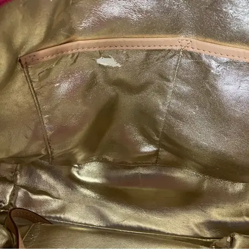 Michael Michael Kors pink & tan leather shoulder bag 15.5” x 10” x 4.25” Barbie