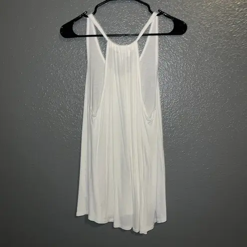 Rhapsody Stylish White Racerback Tank with Criss-Cross Straps (Large)