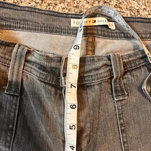 Tommy Hilfiger  Gray Denim Jeans Flare Leg Low Rise Frayed Hem Womens