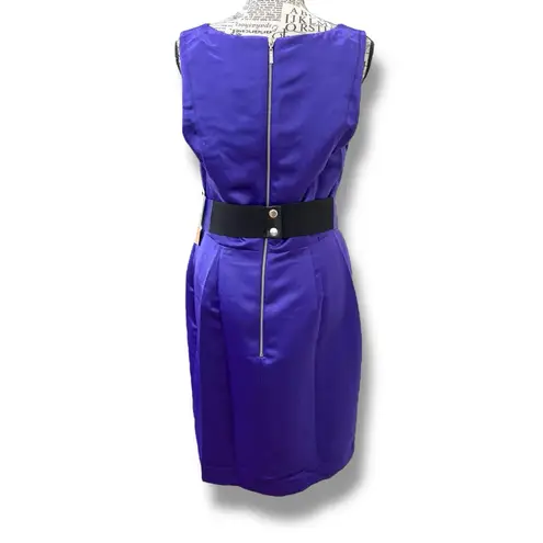 NWT NUE by Shani Size 8 Purple Satin Sheath Dress Built