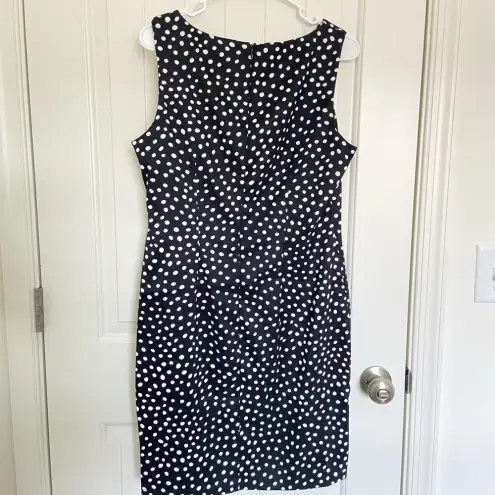 AB Studio NWOT | AB Studio women’s black polka dotted sleeveless zip dress — size 12