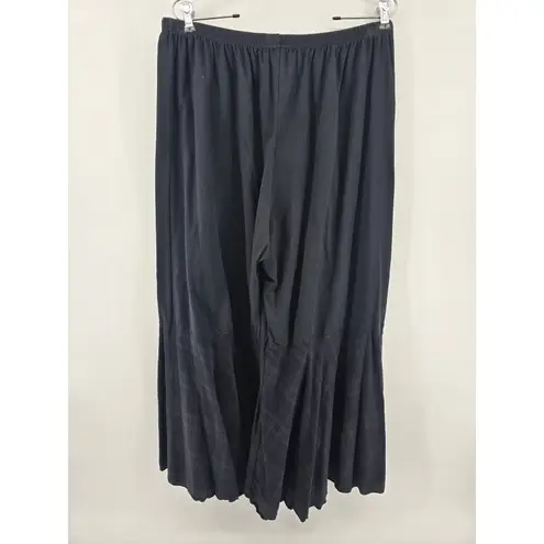 Blue Fish Blue Plaid Boho Balloon Pants Elastic Waist Ruffle Hem Women Size 1