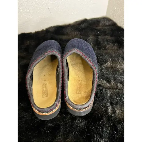 Lands'End  Marte Slipper Clog Womens 6 Wool Aztec Felted Mule Comfort Shoe