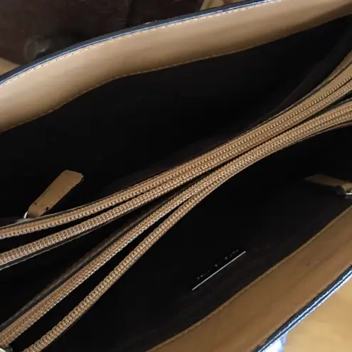 Adrienne Vittadini genuine leather hide satchel