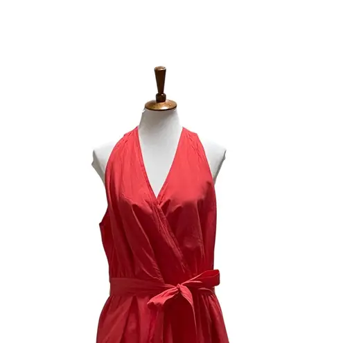 Jessica London Cotton Faux Wrap Dress Melon Size 20W Summer Boho Vacation Beach