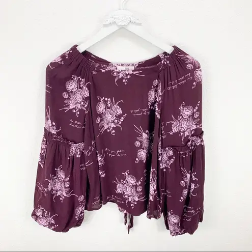 Cinq à Sept Cinq a Sept Amelie Floral Burgundy Blouse Top