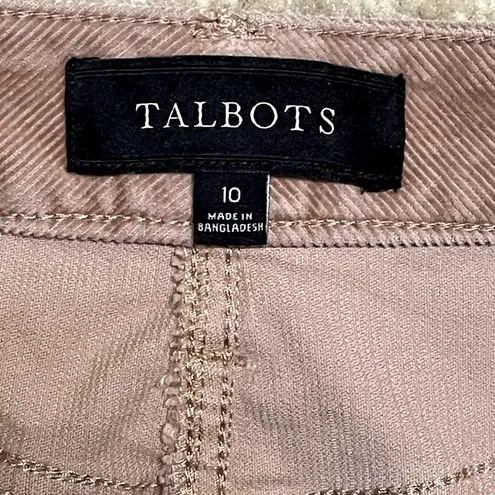 Talbots  Womens Corduroy Skirt Size 10 Tan Stretch Cotton Blend 32" Waist