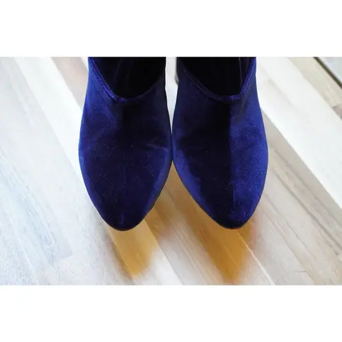 3.1 Phillip Lim Blue Velvet Kyoto Boots Booties In RQ431 Royal Blue Size 36.5