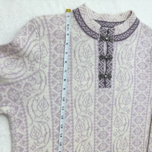 Preswick & Moore Vintage Lavender and Cream Knit Sweater Size L - Image 8