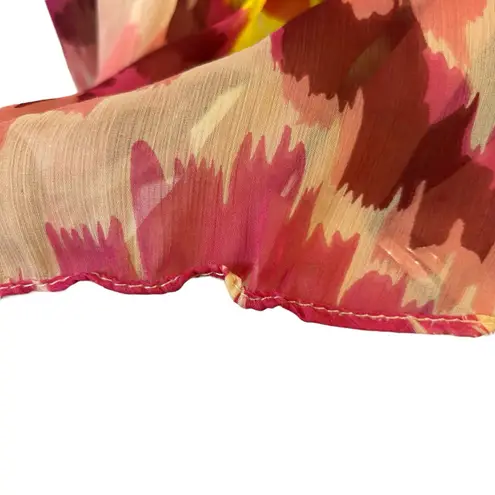 Unbranded Women's Berry Pink Yellow PRINTED WRAP Scarf 20"x84"‎
