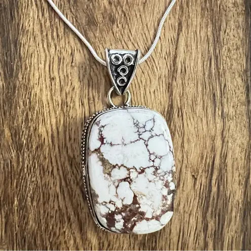 Wild Horse Turquoise 925 Silver Plated Necklace Native American Jewelry