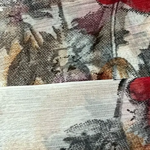 TAMSY Cream Color Flower Print Poly Chiffon Kaftan Women’s Beach Summer Boho O/s Pink Size undefined