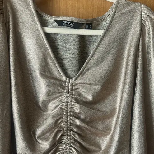 Dennis Basso  Metallic Long Sleeve Top