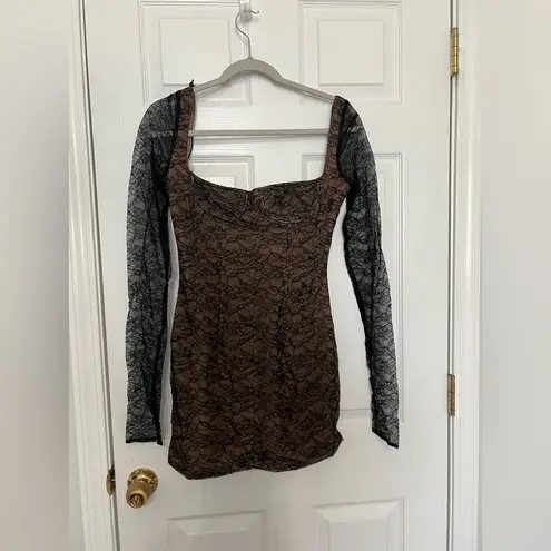 LaQuan Smith NWT Long Sleeve Dress with Scoop Back in Black