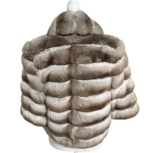 Smith Fine Furs Womens Natural Chinchilla Fur Bolero Jacket Size M Formal Event Gray Size M
