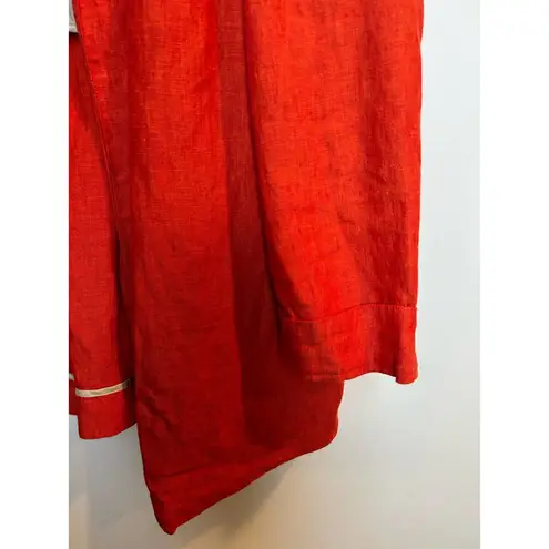 Coldwater Creek Linen Blazer Size 10 Burnt Orange Shorter Length