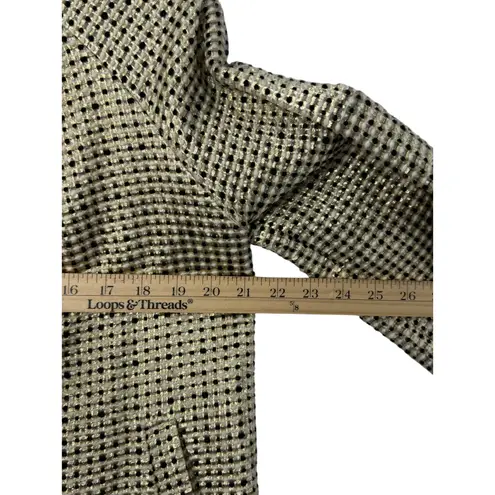 Kate Spade  New York Metallic Tweed Cropped Jacket Size L Gold Black Evening