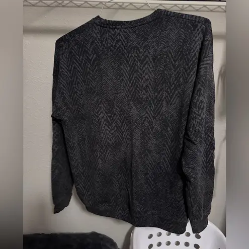 Athleta  Black Crewneck Sweatshirt Size S Graphic Print Lyocell Cotton Modal thumbnail 2