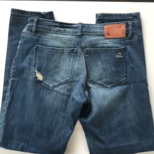 DL1961 Women’s Dark Wash Mid Rise Distressed Riley Boyfriend Jeans *altered