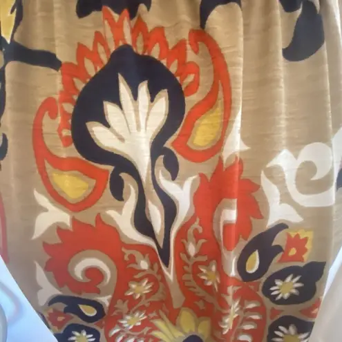 Freeway Apparel Boho Chic Brown V-Neck Spaghetti Straps Stretch Vacation Maxi Long Dress Small